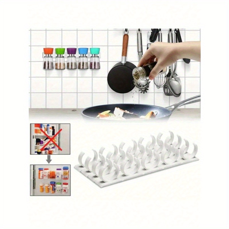 20pcs kitchen spice rack set 4   of seasoning bottle clips holder space saving storage organizer for home and restaurant details 8