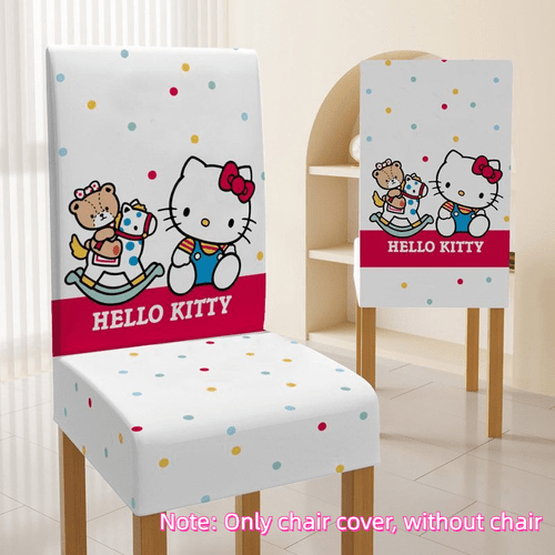 Sanrio Hello Kitty Elastic Dining Chair Slipcover, Polyester Fiber Chair Cover Protector for Home, Office, Wedding, Hotel Decor - Hand Wash Only (1pc)