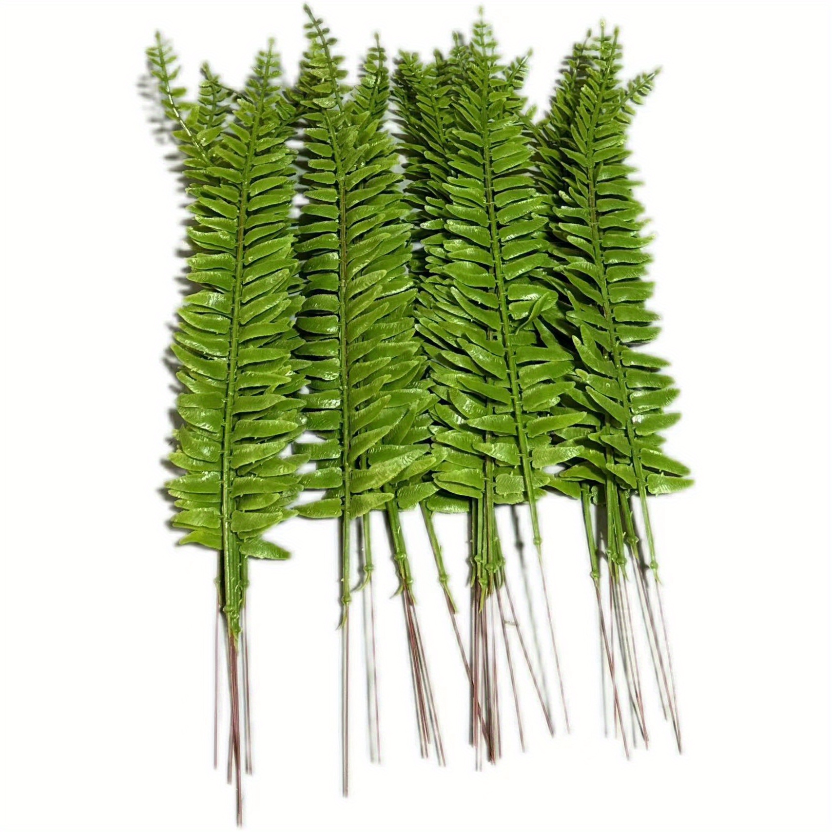 24pcs12.6inch Realistic Artificial Shrubs And Flowers For Indoor And Outdoor Decor - Simulated Persian Grass, Boston Ferns, And Green Leaves - Perfect For Office And Home Decor