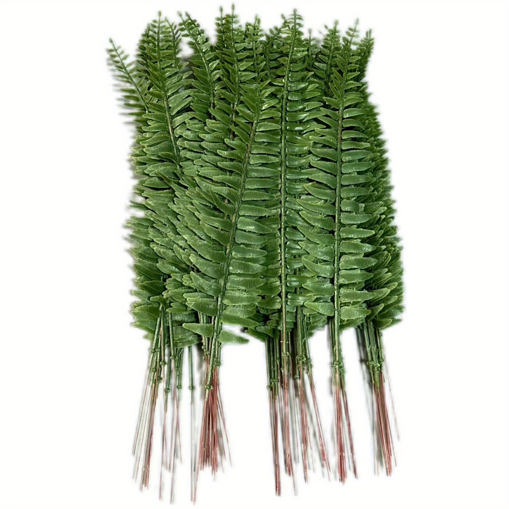 Image of 24pcs12.6inch Realistic Artificial Shrubs And Flowers For Indoor And Outdoor Decor - Simulated Persian Grass, Boston Ferns, And Green Leaves - Perfect For Office And Home Decor