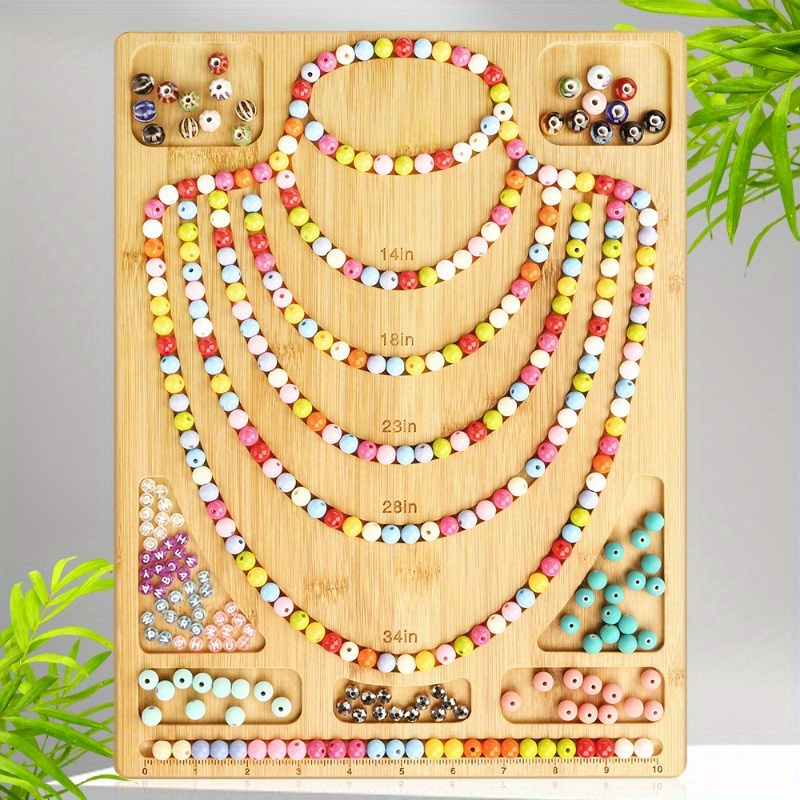 

Bamboo Beading Board Jewelry Making Tool, Diy Handmade Bracelet Necklace Craft Plate, Art Supplies Beaded Tray 38cm X 29cm