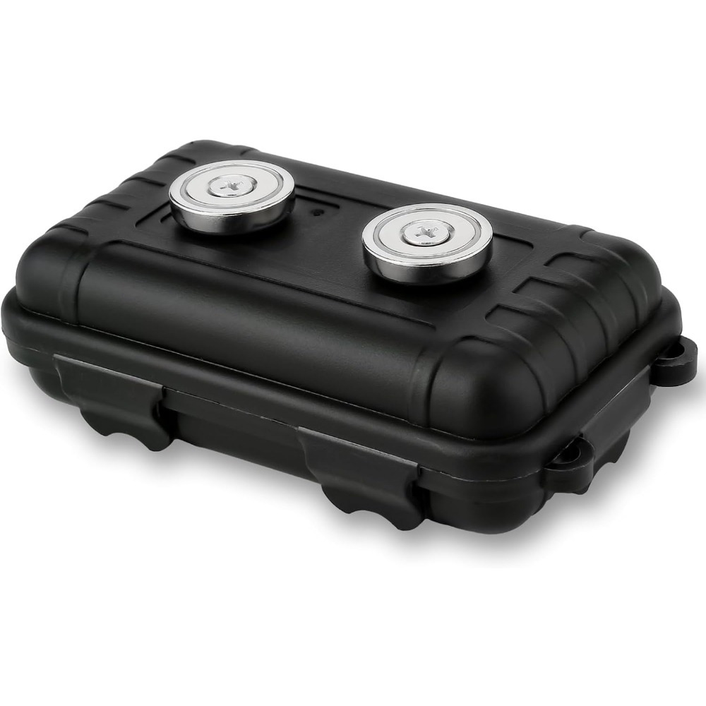 

Cachette de Clé Magnétique Étanche - Boîte de Rangement de Clé de Rechange Sous la Voiture avec Compartiment GPS, Conteneur de Verrouillage Extérieur en ABS Durable
