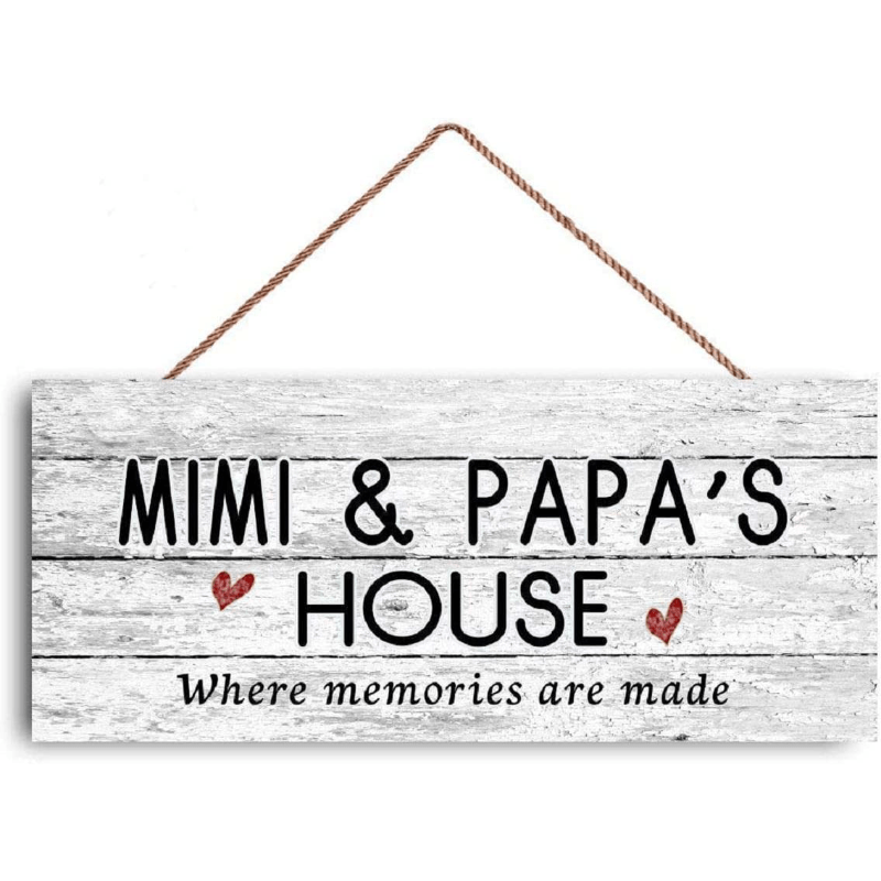

2pcs Grandparents' Memories, Made To Last: Mimi And Papa's Distressed House Sign - Perfect Gift For Indoor Or Outdoor!