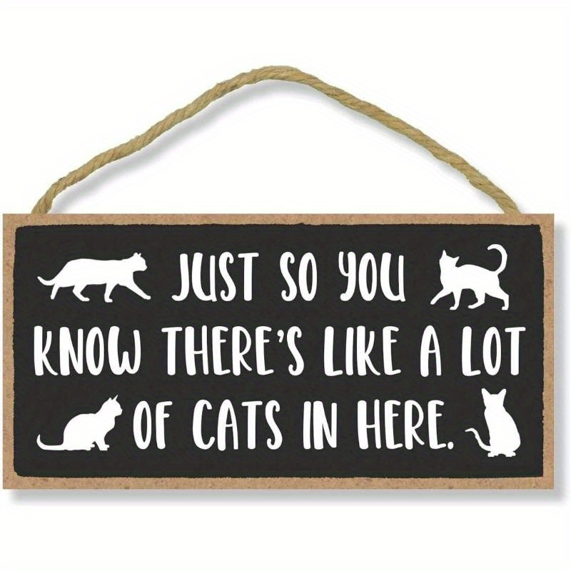 

2pcs Door Sign, Just So You Know There's Like A Lot Of Cats In Here Hanging Wall Art, Decorative Cat Sign, Housewarming Gifts Wall Art Decorative Wood Sign