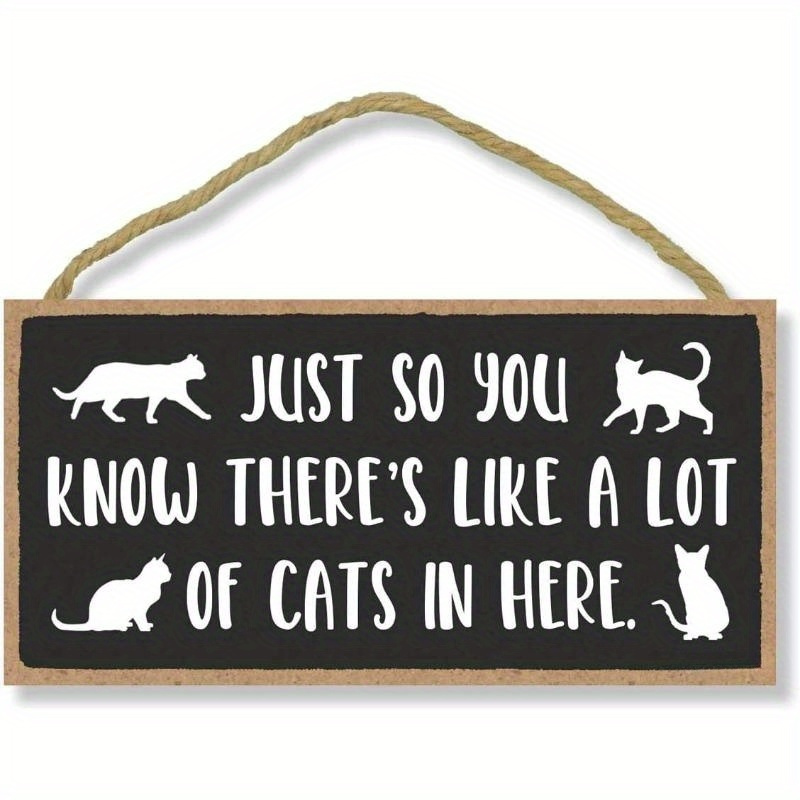 

2pcs Door Sign, 's Like Cats In Here Hanging , Decorative Cat Sign, Housewarming Gifts Decorative Wood Sign