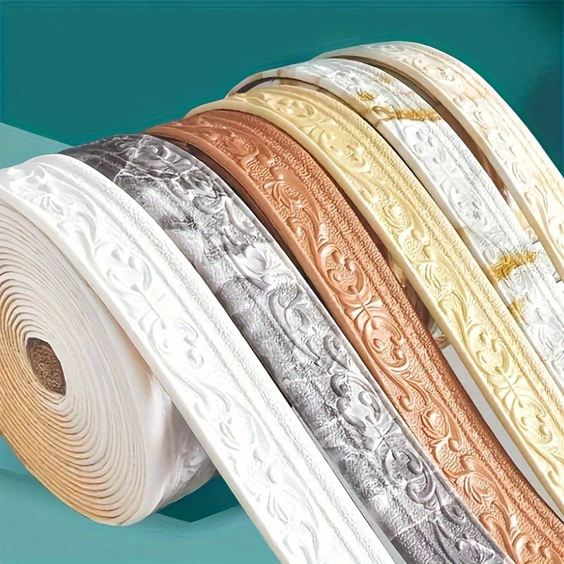 

Easy-apply Waterproof 3d Foam Wall Skirting Strip - Self-adhesive Decorative Border, 3.14" X 7.5ft - Perfect For Home Decor