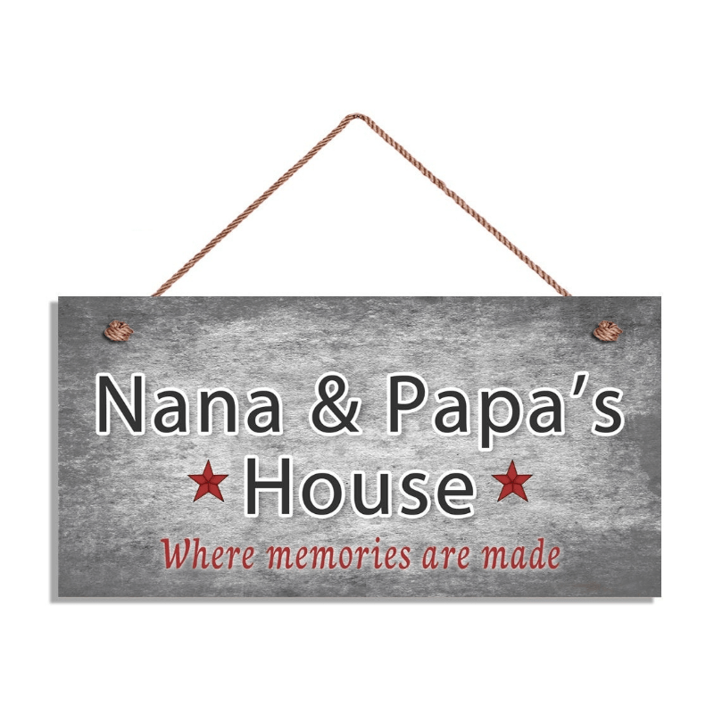 

2pcs Nana & Papa's House Watercolor Painting Gifts Door Hanging Sign For Grandparents