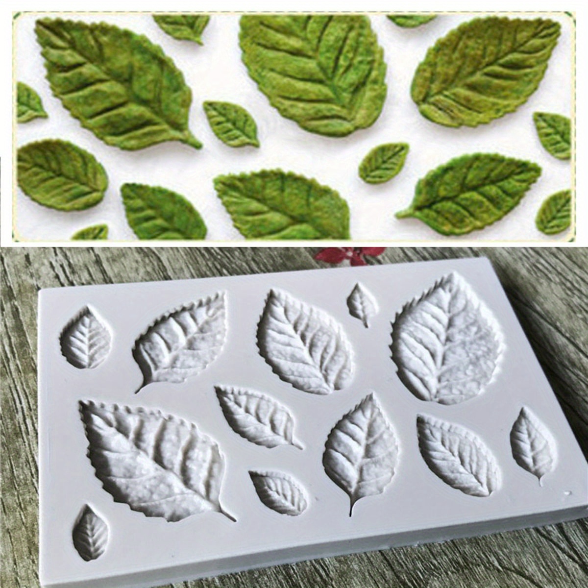 Silicone Leaf Shape Candy Mold, 3D Resin Casting Cuboid Molds for DIY Cake Decorating, Fondant, Gum Paste, Baking Tools, Kitchen Gadgets - 1 pc