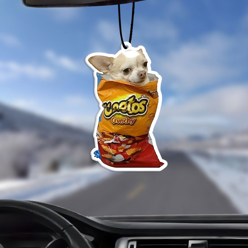 

Cheeto Chihuahua Funny Car Aromatherapy, Car Fragrance Tablets Wardrobe Air Fresheners Perfume Rearview Mirror Hanging Decor, Car Interior Pendant