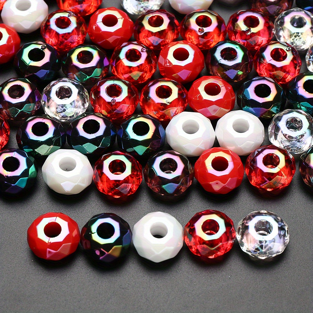 

20pcs 15mm Colorful Acrylic Beads - Flat Round Large Hole For Diy Jewelry Making, Necklaces, Bracelets, Earrings & Keychains Charms For Jewelry Making Beads For Jewelry Making