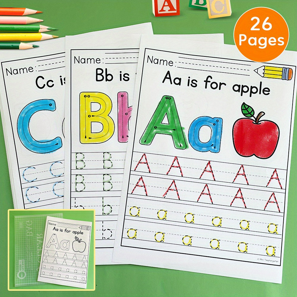 

Trace Letters/alphabet Handwriting Practice Workbook, Writing Workbook With Sight Words. Abc Print Handwriting Book
