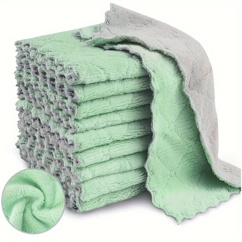 

10- Microfiber Dish Cloths - , , Oblong Towels - Theme, - 100% Microfiber Towels For Kitchen, Bathroom, Car - Oil & Stain Remover