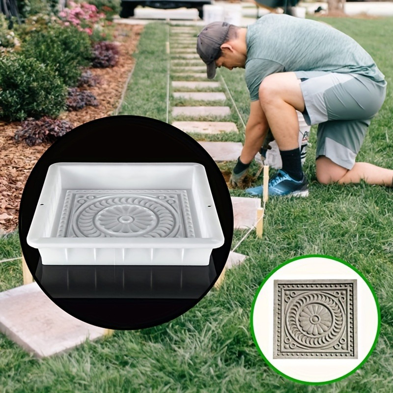 

1pc Beautiful Cement Mold - Diy Stepping Stones Cement Paving Mould For Garden Road , Paving Molds For Concrete