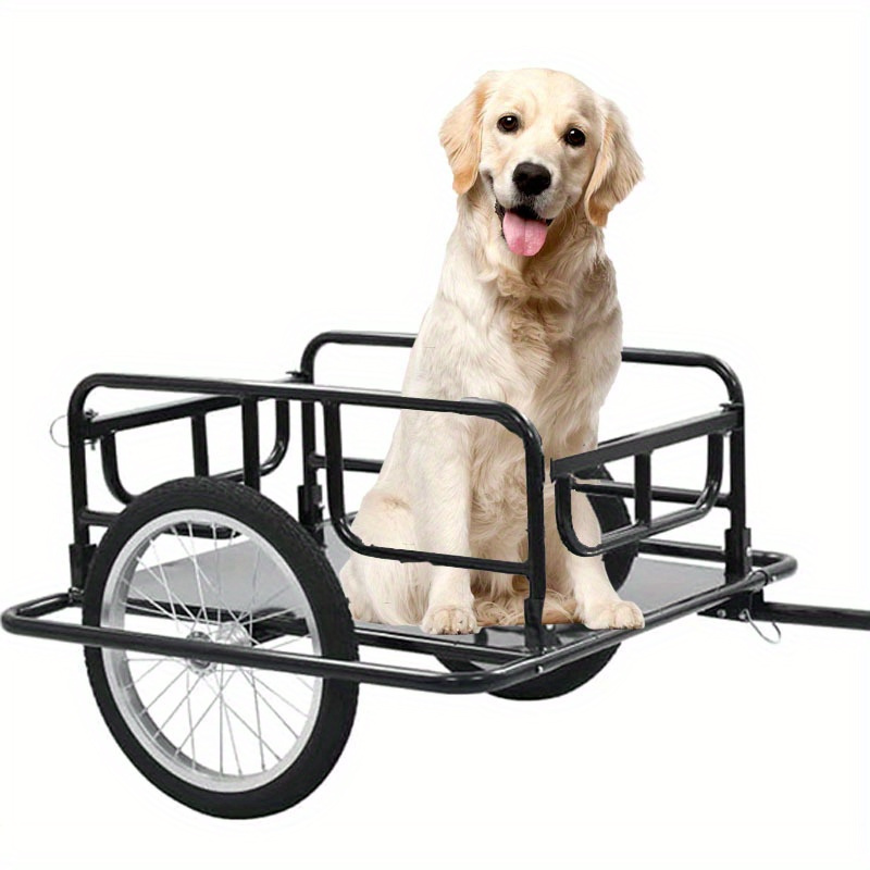 foldable pet and cargo bicycle trailer with universal coupling metal frame durable bike carrier for outdoor use details 3