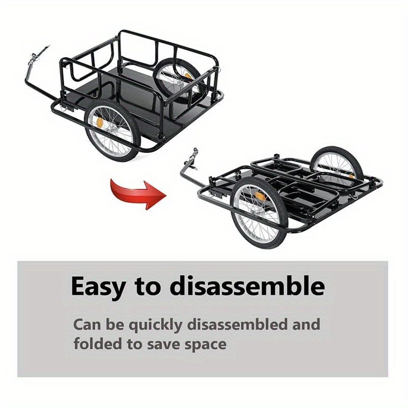 foldable pet and cargo bicycle trailer with universal coupling metal frame durable bike carrier for outdoor use details 4