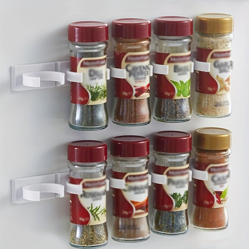 

20pcs/4rows , -mounted Storage , Punching-free -saving Seasoning , For Kitchen , Refrigerator And Cupboard , Kitchen Organizers And Storage, Kitchen Accessories