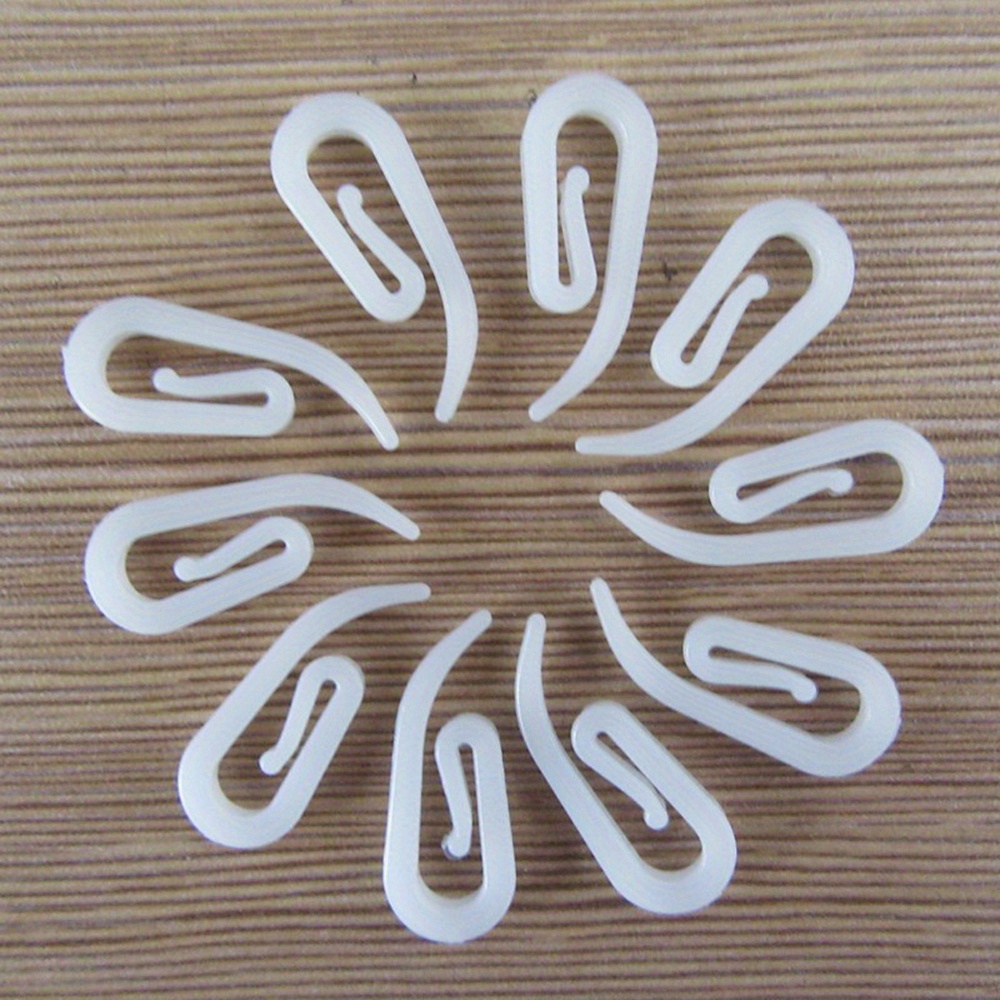 

100pcs Plastic Curtain Hooks - 6, G & Bean Shapes For Home Decor