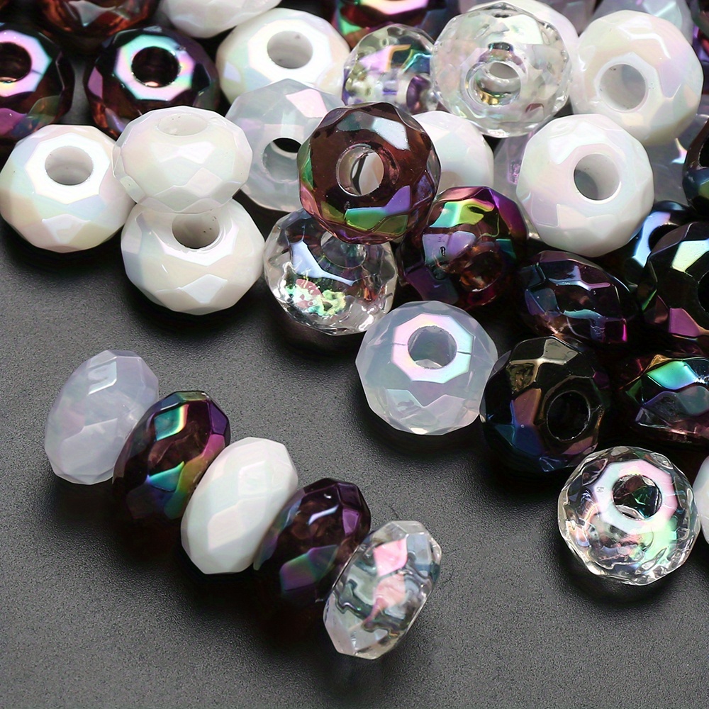 

Acrylic Beads Assortment 20 Pcs - 15mm Multifaceted Round Beads With Large Hole For Diy Jewelry Making, Necklaces, Bracelets, Earrings, Keychains