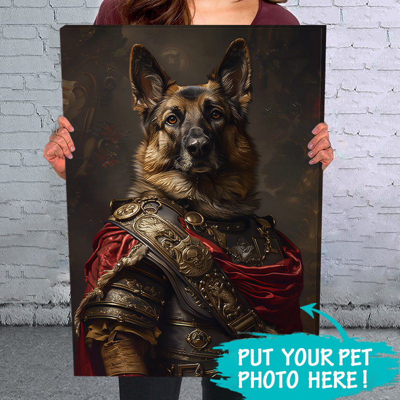 

Custom Pet Portrait Canvas Art - Framed Renaissance Dog & Cat Painting, Ready To Hang Wall Decor