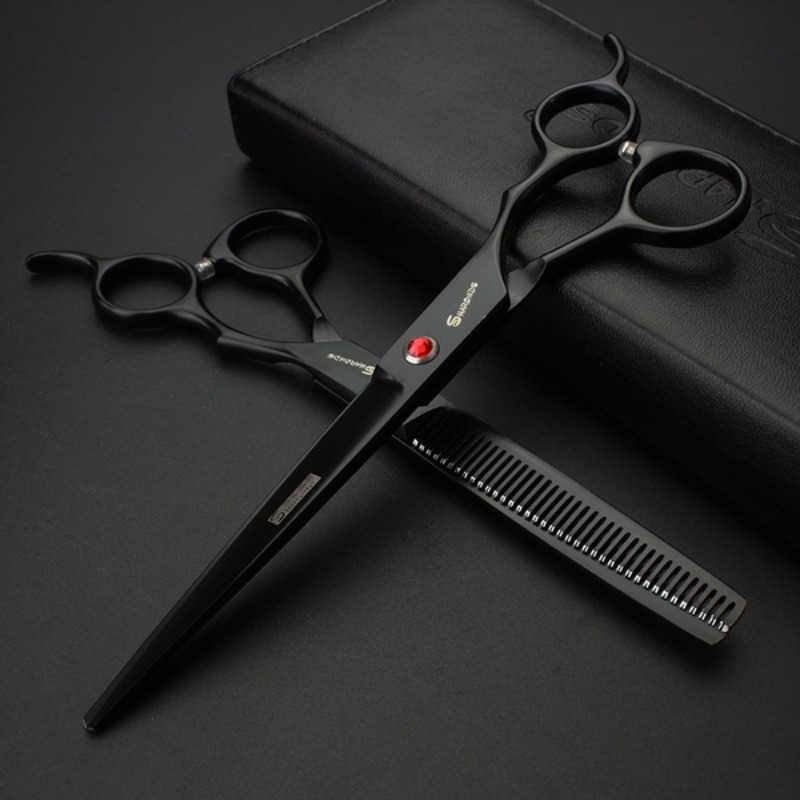 

Professional Hairdressing Scissors, Stainless Steel Barber Shears For Haircutting, Salon Equipment, With Leather Case