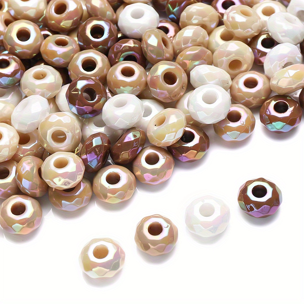 

Acrylic Round Large Hole Beads 15mm For Diy Jewelry Making, Necklace, Bracelet, Earrings, Keychain Accessories - Pack Of 20 Beads Assortment