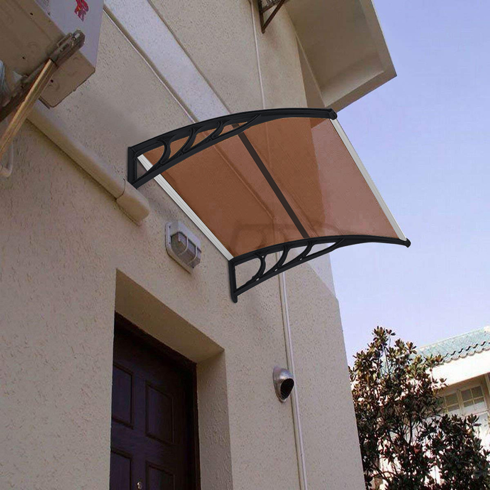 

100*96cm Brown Board Black Bracket Awning Plastic Bracket Sun Panel Front And Rear Aluminum Strips