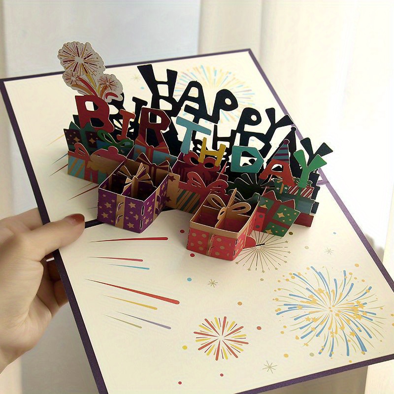 

3d Pop-up Birthday Cake Card - Handcrafted Paper Sculpture Greeting For All