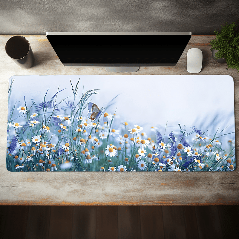 

Charming Floral Large Gaming Mouse Pad - Non-slip Rubber Base, Stitched Edges Desk Mat For Office & Home, 35.4x15.7 Inch - Perfect Gift For Gamers
