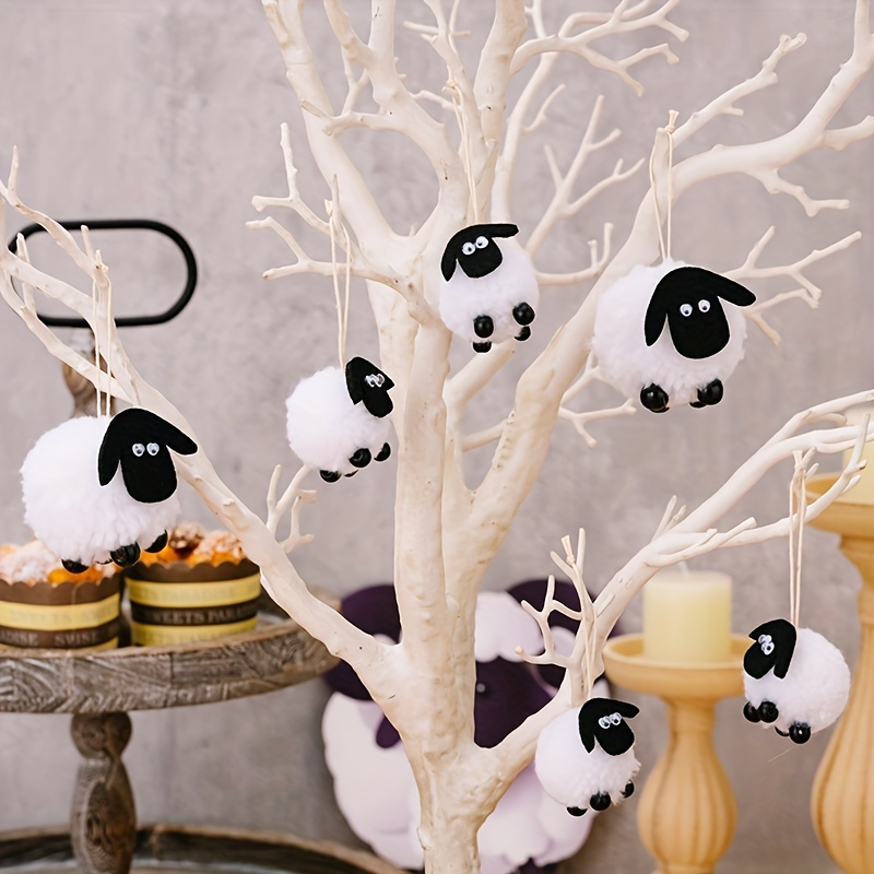 

2/4pcs, Black And White Lamb Decoration On Gulbang Festival, Pendant, Holiday Party Decoration, Room Decoration, Aesthetic Room Decor, Bedroom Decor, Home Decoration, House Decor