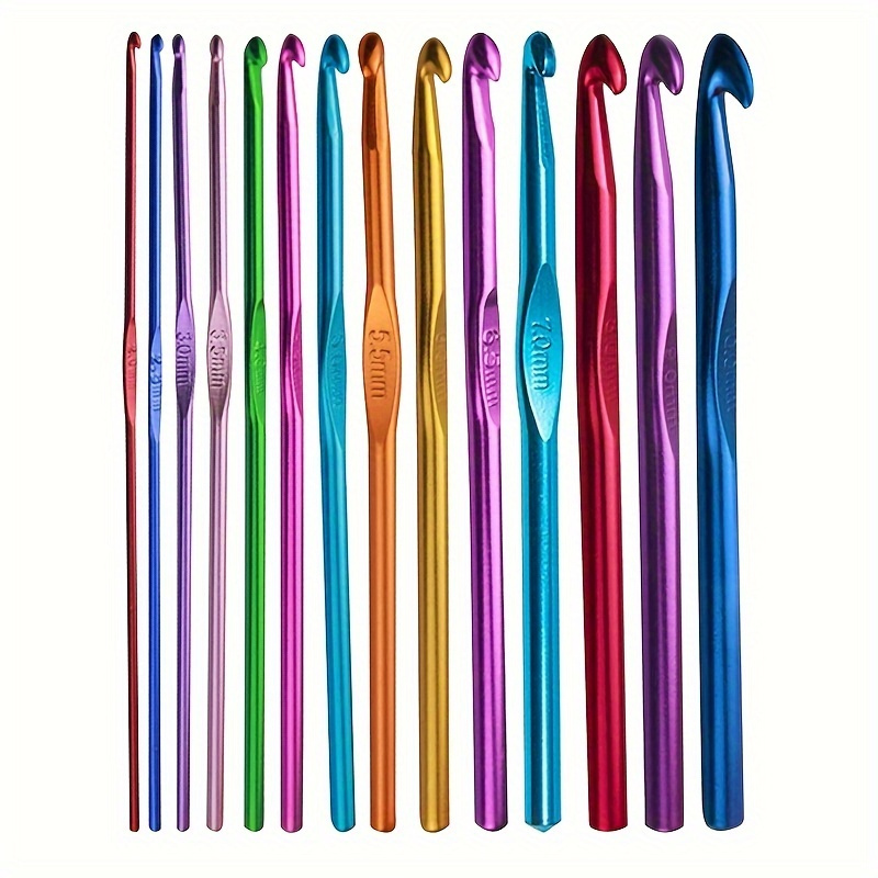 

16/18pcs Aluminum Crochet Hook Weaving Yarn, Handle Crochet Hook For Beginners And Experienced Crochet Enthusiasts 2-10mm Random Color