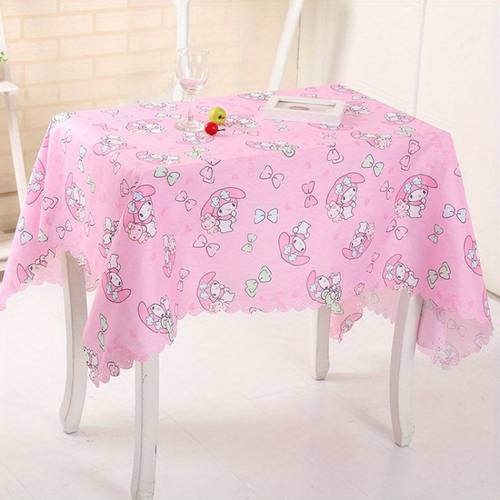 Sanrio Hello Kitty Waterproof Tablecloth, Uncharged Party Table Covers, Themed Birthday Party Decoration Supplies for Rectangle Tables