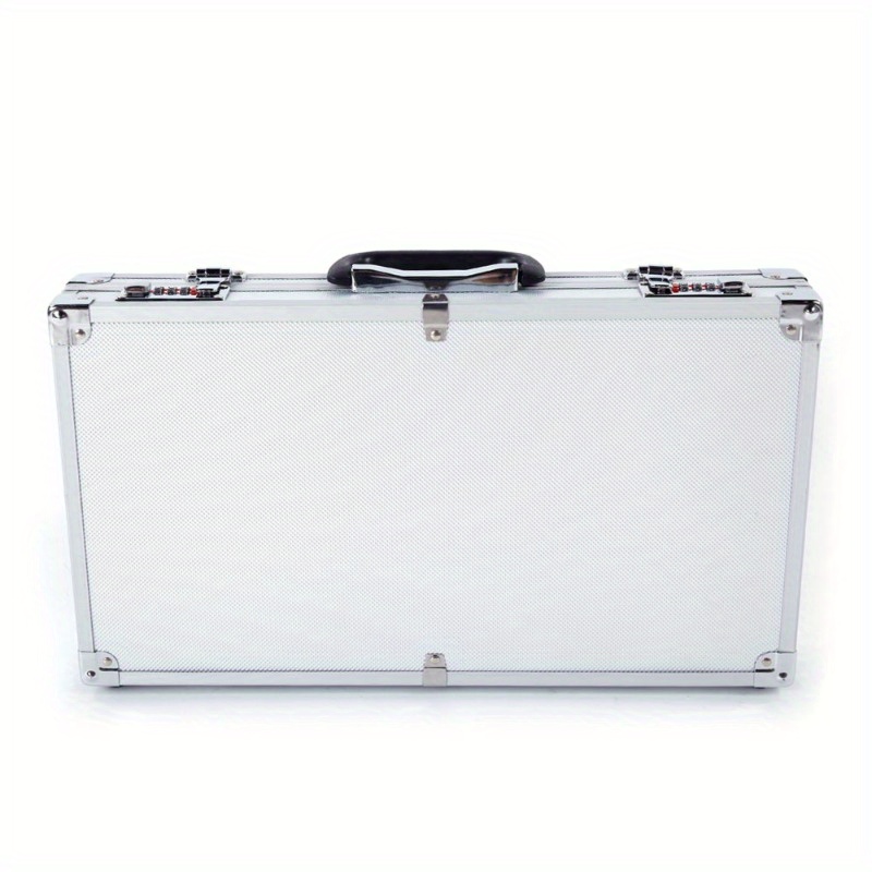 

Aluminum Briefcase With Combo Lock, 17.7 X 9.84 X 2.95 Inches, Silver Carrying Tool Case, Secure Storage Box For Tools And Equipment
