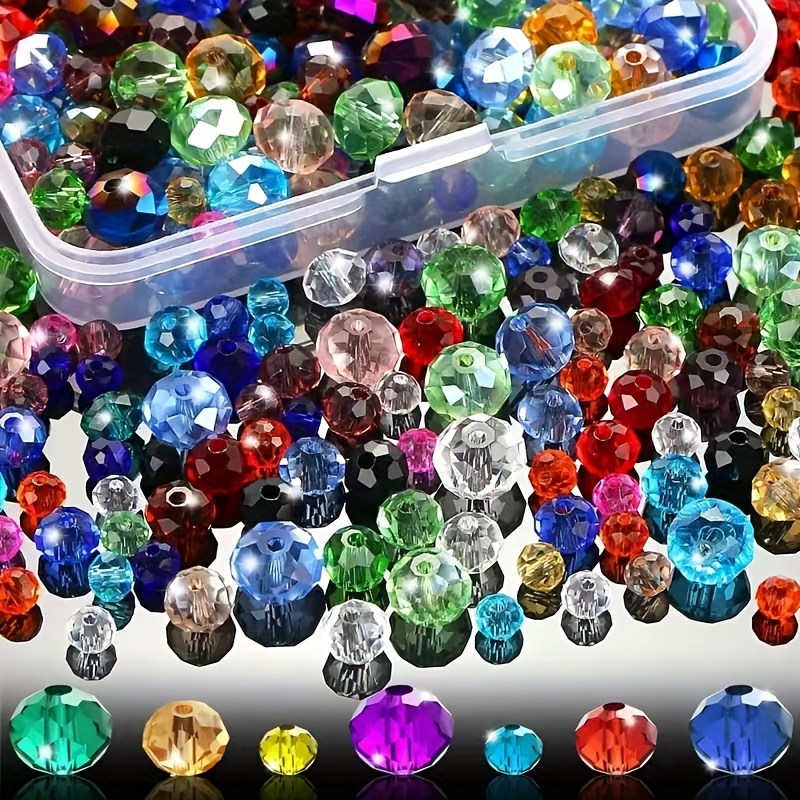 

300pcs Multicolor Ab Crystal Glass Beads Assortment - Sparkling Craft Set For Diy Jewelry Making, Bracelets, Necklaces, Earrings - Ideal For Creative Fashion & Gift Projects