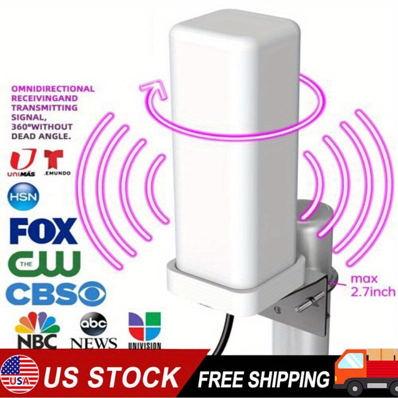 

1pcs Outdoor Tv Antenna 4k Digital Hd Antenna Signal Booster 35dbi Built-in Amplifier Maximum Transmission Distance 6000miles 1080p Hd Frequency Range 470-862 (mhz)