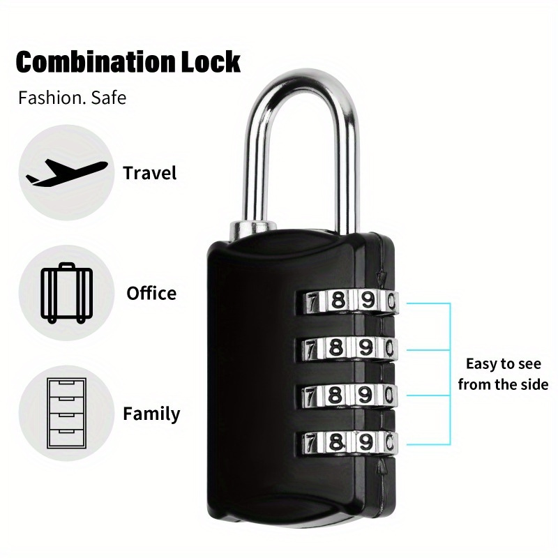 

1pc Padlock With Number Code, 4-digit Combination Lock, Combination Lock, Locker Lock, Weatherproof, Frost-proof Locker Lock For School, Gym & ,