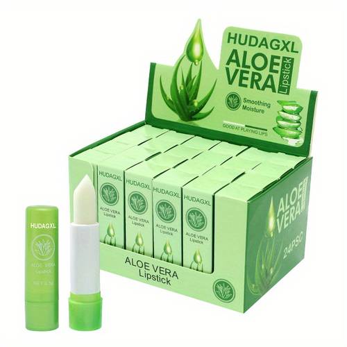 24pcs set aloe vera lipstick gift set color changing moisturizing lip balm soothing hydration 3 5g each lip care with temperature with plant squalane