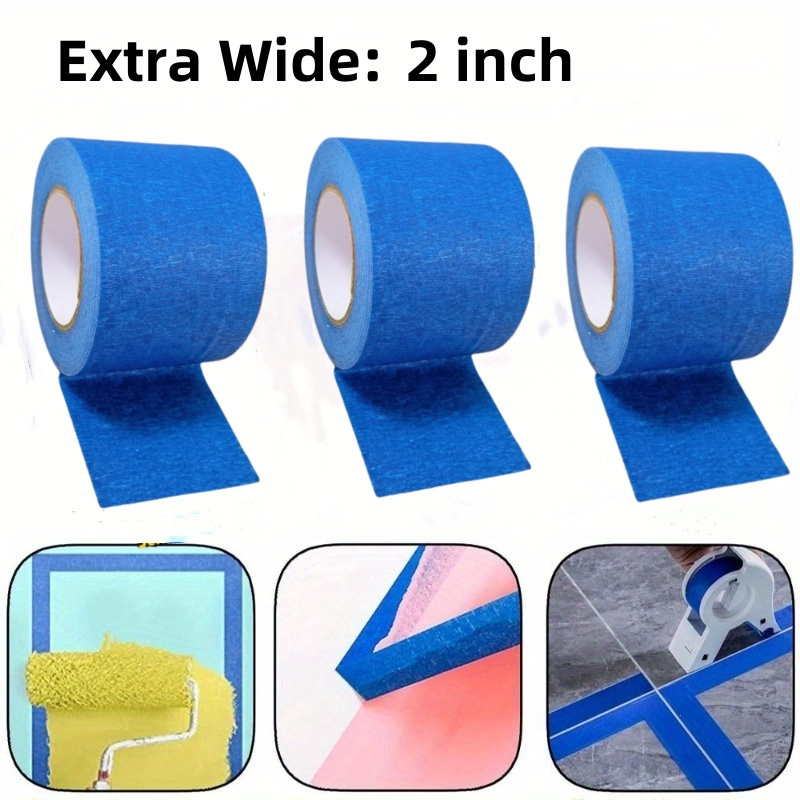 

Premium Blue Masking Tape: 2 Inch Extra Wide, 13m/511.81 Inch, 5cm/1.97 Inch, Easy To Apply For Painting And Caulking