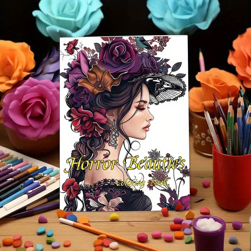 Image of 22-page Vintage Fashion Woman Coloring Book For Adults - Thick Paper, Perfect Birthday & Holiday Gift