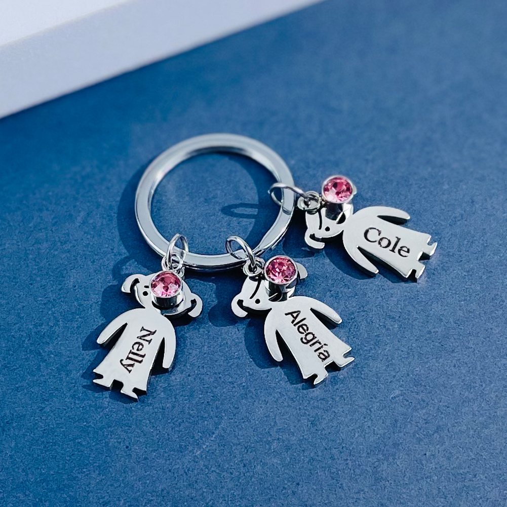 Blue Key Personalized Keychain 1pc Customized Keychain With Names