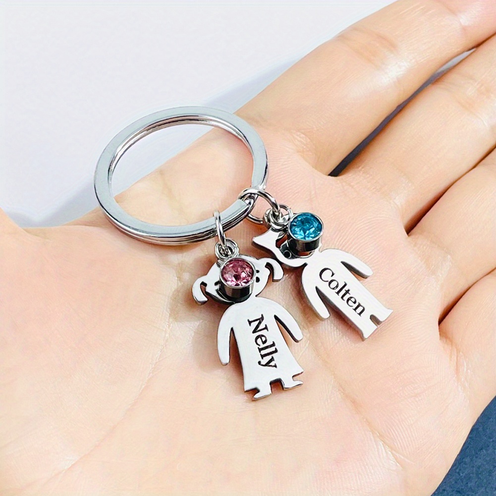 1pc fashionable stainless steel customized keychain with names