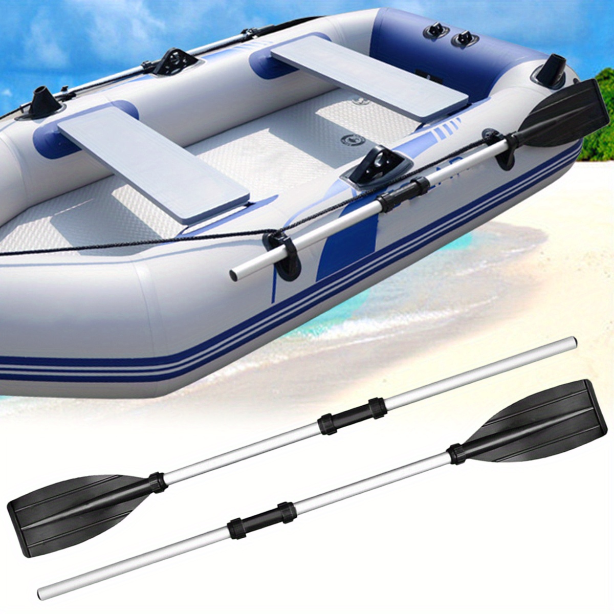 

2pcs Canoe Paddle, 126cm Removable Portable Light Canoe Paddle, Aluminum Alloy For Canoe Inflatable Boats Fishing Boats