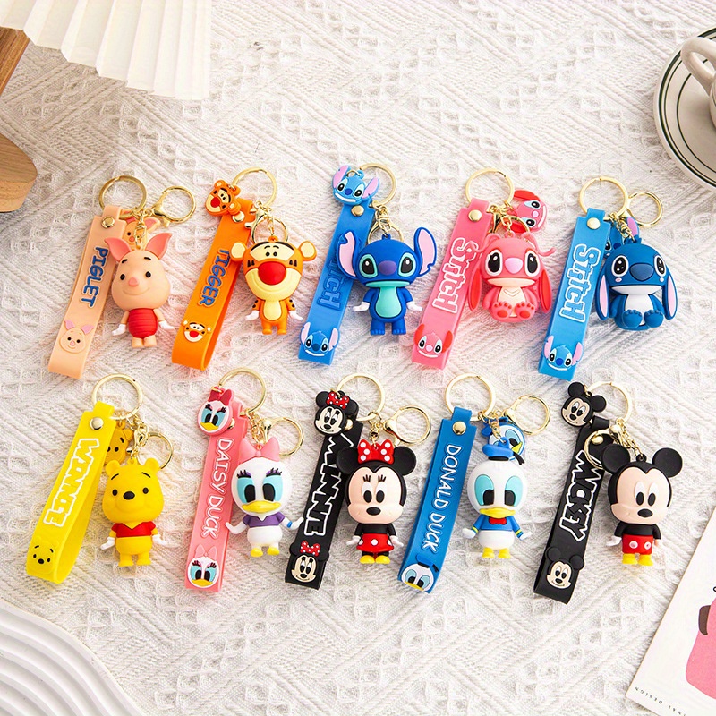 

Disney Mickey And Silicone Keychain For Men, Cartoon Stitch Character Key Ring, Perfect Gift For Disney Fans
