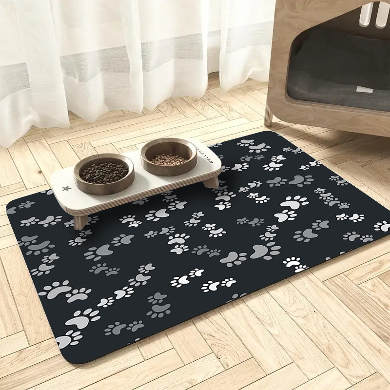 

Paw Dog Feeding Mat - , & To - Absorbent Pet Placemat For And