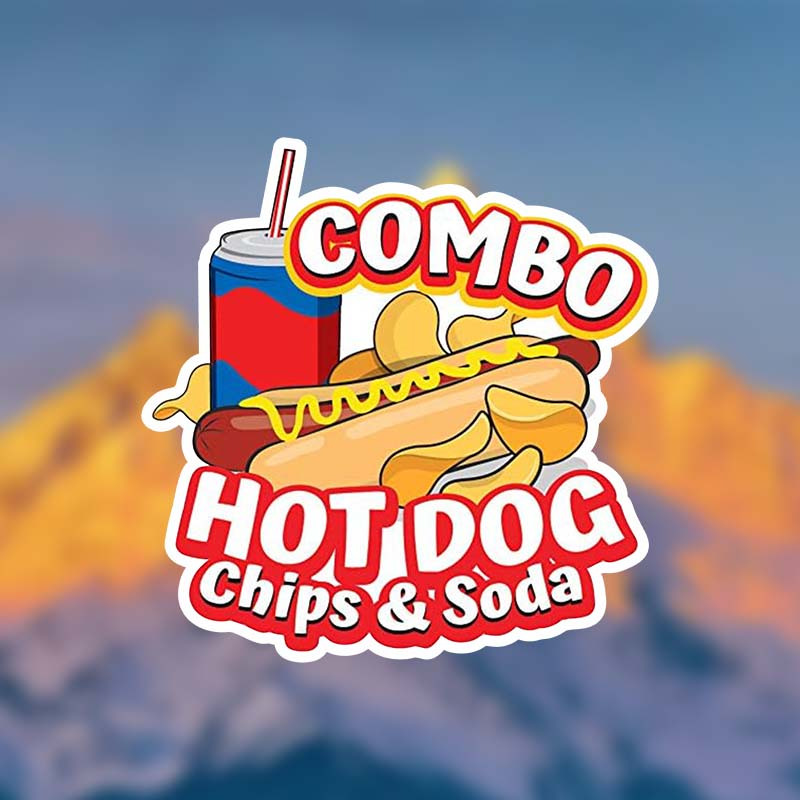 

Hot Dogs, Chips & Soda Combo Vinyl Decal - Waterproof Sticker For Cars, Trucks, Laptops, Windows, And More