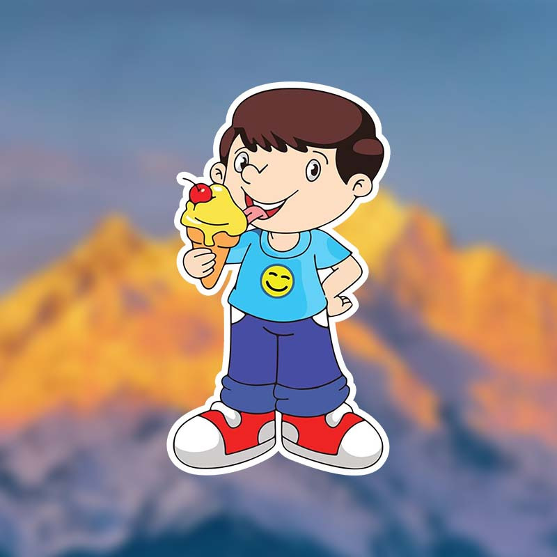 

Ice Cream Boy Vinyl Sticker - Waterproof & Matte Finish For Cars, Laptops, And More