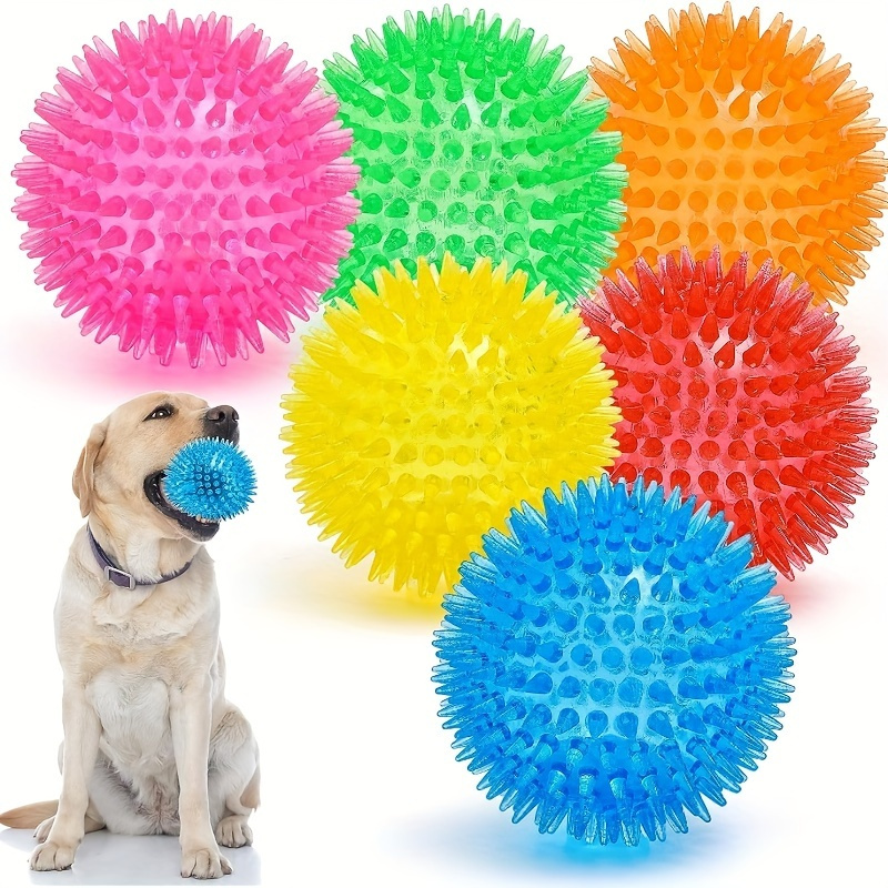 

2-piece Squeaky Dog Toy Balls For Teething & Chewing - Durable, Non-toxic Spikey Ball Design For All Dog Sizes, Ideal For Aggressive Chewers