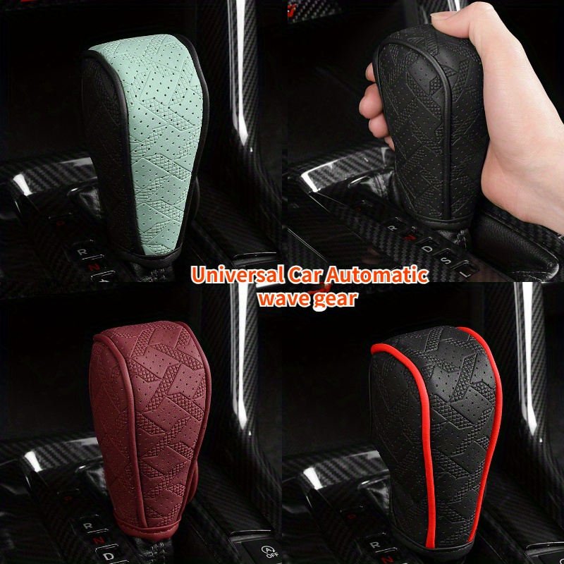 Universal Car Gear Knob Arwrilt Leather Gear Shift Knob Cover - Universal Anti-Slip Protector For Most Cars (Black) Universal Leather Shift Knob Protector Anti-slip