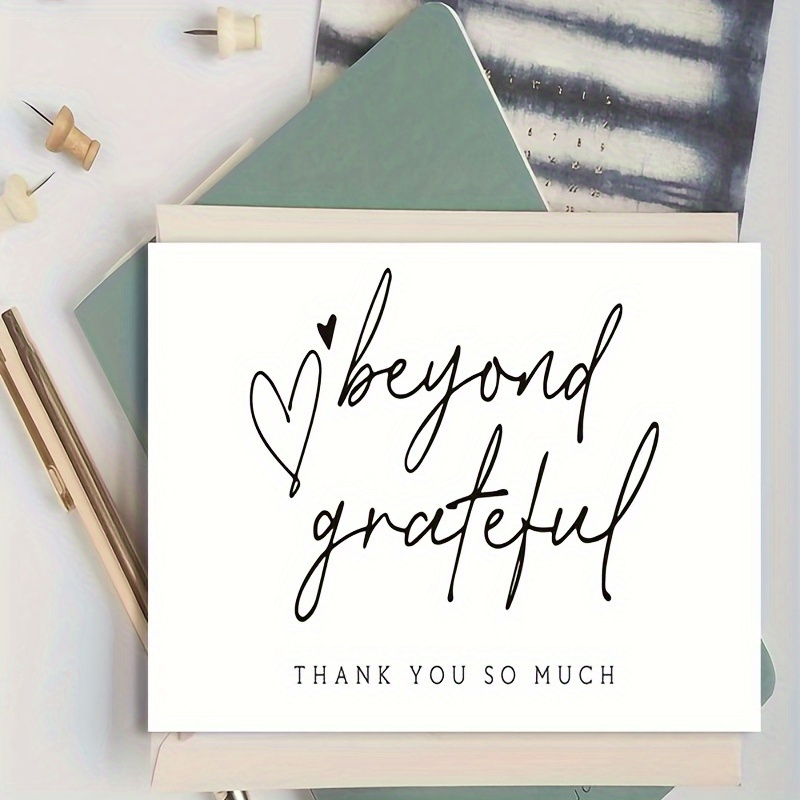 

60pcs White Gratitude Thank You Cards For Any Occasion - Congratulations, Good Luck, Appreciation Greeting Cards For Anyone - Small Business Support Appreciation Notes