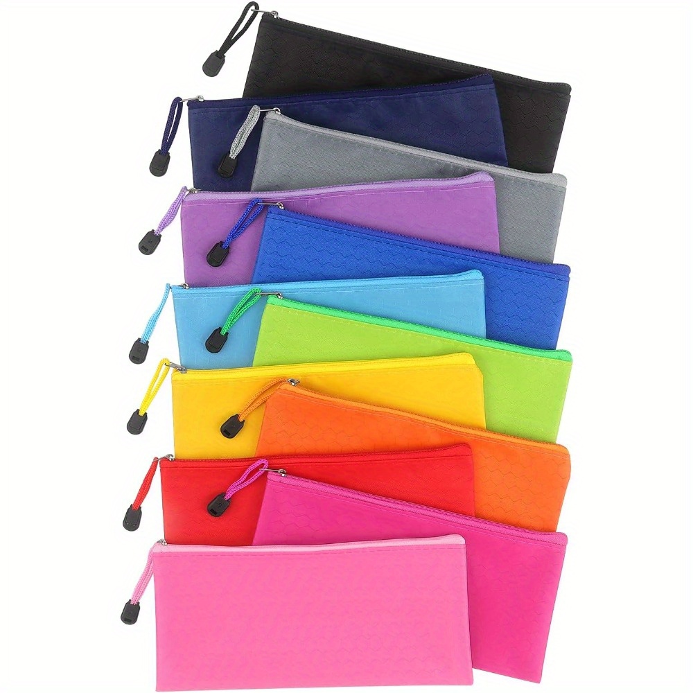 

12 Pack Waterproof Zipper Pencil Pouches - Bulk Pencil Bags For Office Supplies, , Cosmetics & Travel Accessories Organizing Storage