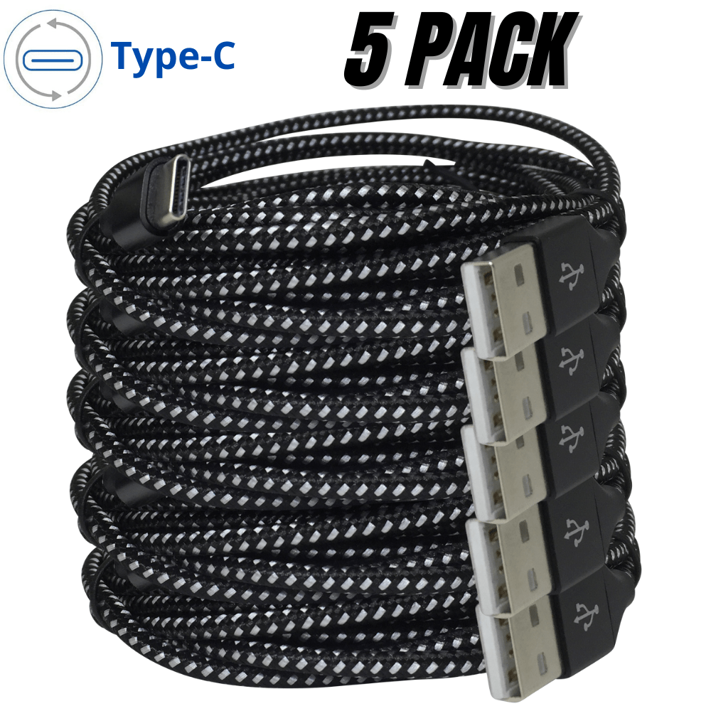 

5pcs Usb C Type C Cable Fast Charger Data Cord 10ft For Android Samsung